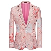 Blazer for Men Casual Slim fit Suit Jacket Dress Party Floral Men's Sport Coat Chaqueta de Traje para Hombre
