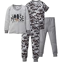 Gerber Baby Boys' Toddler Snug Fit 4-Piece Pajama Set