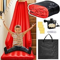 Indoor Inflatable Slides on Stairs with Non Slip Mat for 9 to 12 Stairs Red Inflatable Slides on Stairs Home Staircase Slide for Fun Indoor Activity Boys Girls