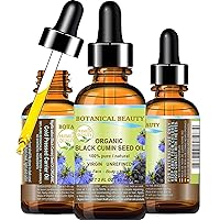 ORGANIC BLACK CUMIN SEED OIL Nigella sativa 100% Pure Natural Virgin Undiluted 2 Fl.oz.- 60 ml for Face, Skin, Hair, Lip, Nails. Rich in Vitamin C, vitamin E by Botanical Beauty
