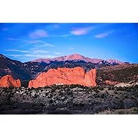Western Photography Print (Not Framed) Picture of Pikes Peak Overlooking Garden of the Gods on Winter Morning in Colorado Springs Rocky Mountain Wall Art Nature Decor (4