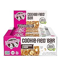 Cookie-fied Plant-Based Protein Bar, Vegan and Non-GMO, Strawberries & Crème, 45 g, (Pack of 9)
