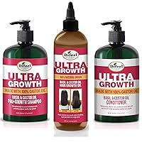 Ultra Growth Shampoo, Conditioner & Hair Oil 3-PC Set - Includes Ultra Growth Shampoo 12 oz, Conditioner 12 oz. and Hair Oil 8 oz.