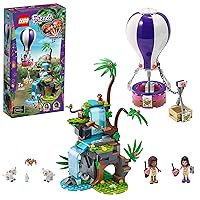 LEGO 41423 Friends Tiger Hot Air Balloon Jungle Rescue Play Set with Andrea, Emma & Animals Figures