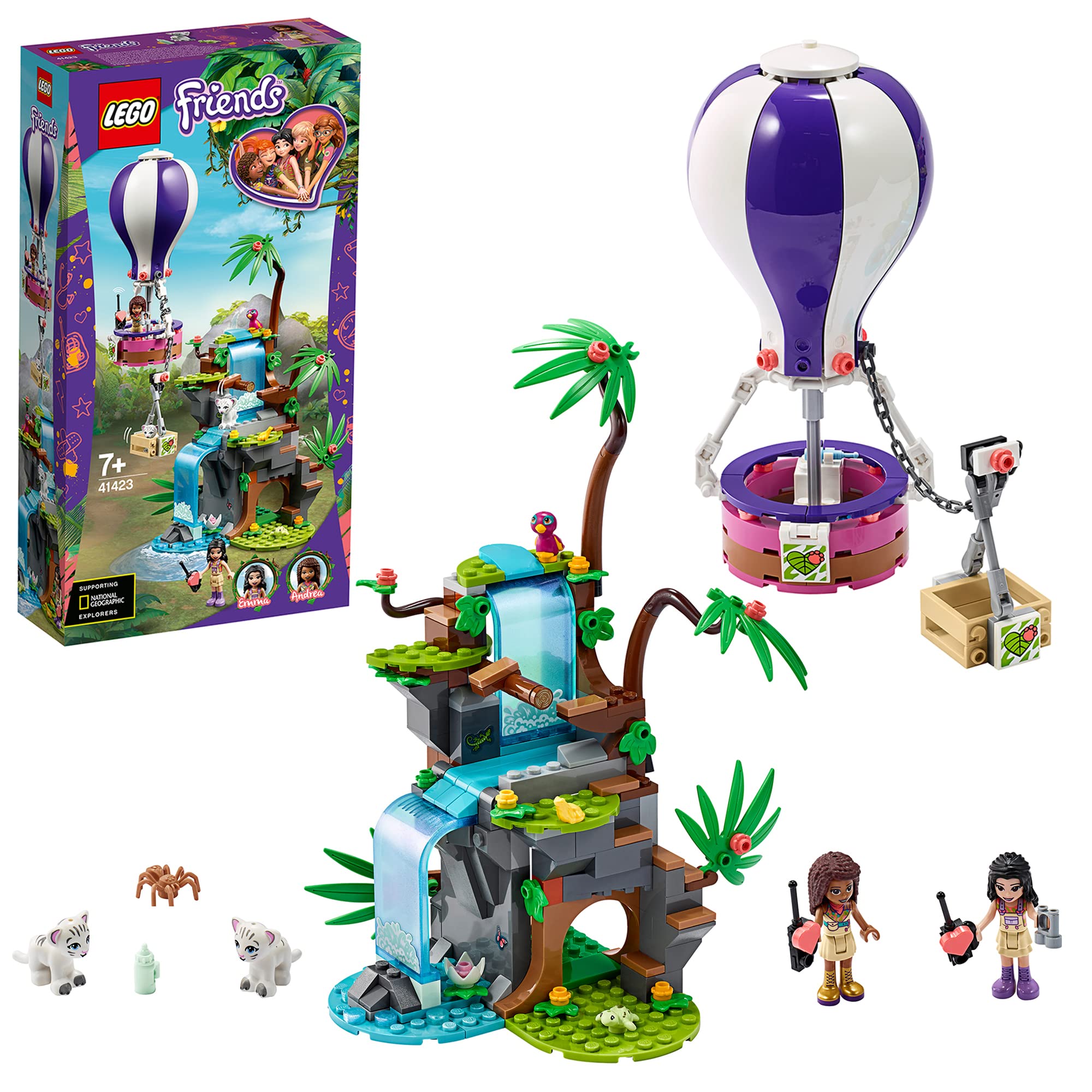 Mua Lego Friends 41423 Tiger Rescue with Hot Air Balloon, Jungle Rescue  Play Set with Andrea, Emma and Animal Figures trên Amazon Đức chính hãng  2022 | Giaonhan247