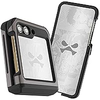 Ghostek ATOMIC slim Flip 5 Case Crystal Clear Back with Aluminum Metal Bumper Premium Rugged Heavy Duty Shockproof Protection Phone Cover Designed for 2023 Samsung Galaxy Z Flip5 (6.7 Inch) (Gunmetal)
