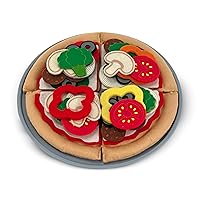 Felt Food Mix 'n Match Pizza Play Food Set (42 pcs) - Felt Pizza Play Set For Kids Kitchen, Pretend Play Pizza, Felt Pizza Toy For Toddlers And Kids Ages 2+