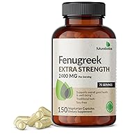 Fenugreek Extra Strength 2400 MG Supports Overall Good Health & Well-Being, Non-GMO, 150 Vegetarian Capsules