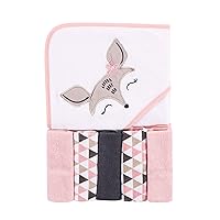 Luvable Friends Unisex Baby Hooded Towel with Five Washcloths, Deer, One Size