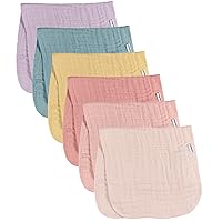 Gerber Baby Unisex Muslin Burp Cloths 6-Pack, Multi Rainbow, Large Size 20