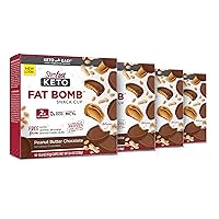 SlimFast Low Carb Chocolate Snacks, Keto Friendly for Weight Loss with 0g Added Sugar & 3g Fiber, Peanut Butter Chocolate, 14 Count Box (Pack of 4) (Packaging May Vary)