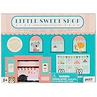 Wind Up Toy Playset, Little Sweet Shop – Wooden Toddler Toy Set with Wind-Up Ice Cream Truck, Track Pieces, and Pop-Out Play Pieces – Activity Toy for Ages 3+ – Makes a Great Gift Idea