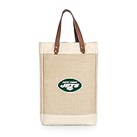 PICNIC TIME NFL Pinot - Jute 2 Bottle Insulated Wine Bag - Wine Tote Bag - Wine Gift Bag, (Beige)