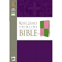KJV, Thinline Bible, Large Print, Imitation Leather, Green/Pink, Red Letter Edition KJV, Thinline Bible, Large Print, Imitation Leather, Green/Pink, Red Letter Edition Imitation Leather Hardcover