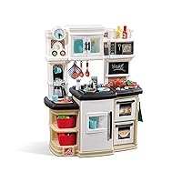 Step2 Great Gourmet Kitchen | Durable Kids Playset with Lights & Sounds | Tan Plastic Play Kitchen