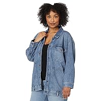 Madewell Women's Plus Size Snap Front Oversized Trucker Jacket