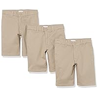 Amazon Essentials Boys and Toddlers' Uniform Woven Flat-Front Shorts, Multipacks