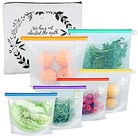 Reusable Silicone Food Storage Bags - Food Safe, Airtight Ziptop Stasher, Sandwich Snack Multipack Baggies to Pack Food Fresh - Food Grade Material of Freezer, Dishwasher, Microwave Safe