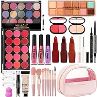 MISS ROSE M All In One Makeup Kit, Makeup Kit for Women Full Kit,Multipurpose Women's Makeup Sets,Beginners and Professionals Alike,Easy to Carry(Pink）