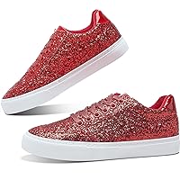 Glitter Sparkly Fashion Sneakers Shoes Shiny Casual Shoes Bling Sequin Concert Low Cut Lace up Shoes