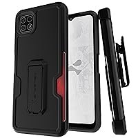 Ghostek IRON ARMOR Samsung Galaxy A22 5G Case with Belt Clip, Card Holder and Kickstand Heavy Duty Protection Rugged Protective Phone Covers Designed for 2021 Samsung A 22 (6.6in) (Smooth Matte Black)