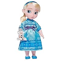 Store Official Animators' Collection Elsa Doll, Frozen, 16 Inches, Includes Olaf with Molded Details, Fully Posable Toy in Satin Dress - Suitable for Ages 3+ Toy Figure