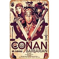 Vintage Tin Sign Retro Metal Sign Conan the Barbarian (1982) Movie Poster for Cafe Bar Office Home Wall Decor Gift 12 X 8 inch