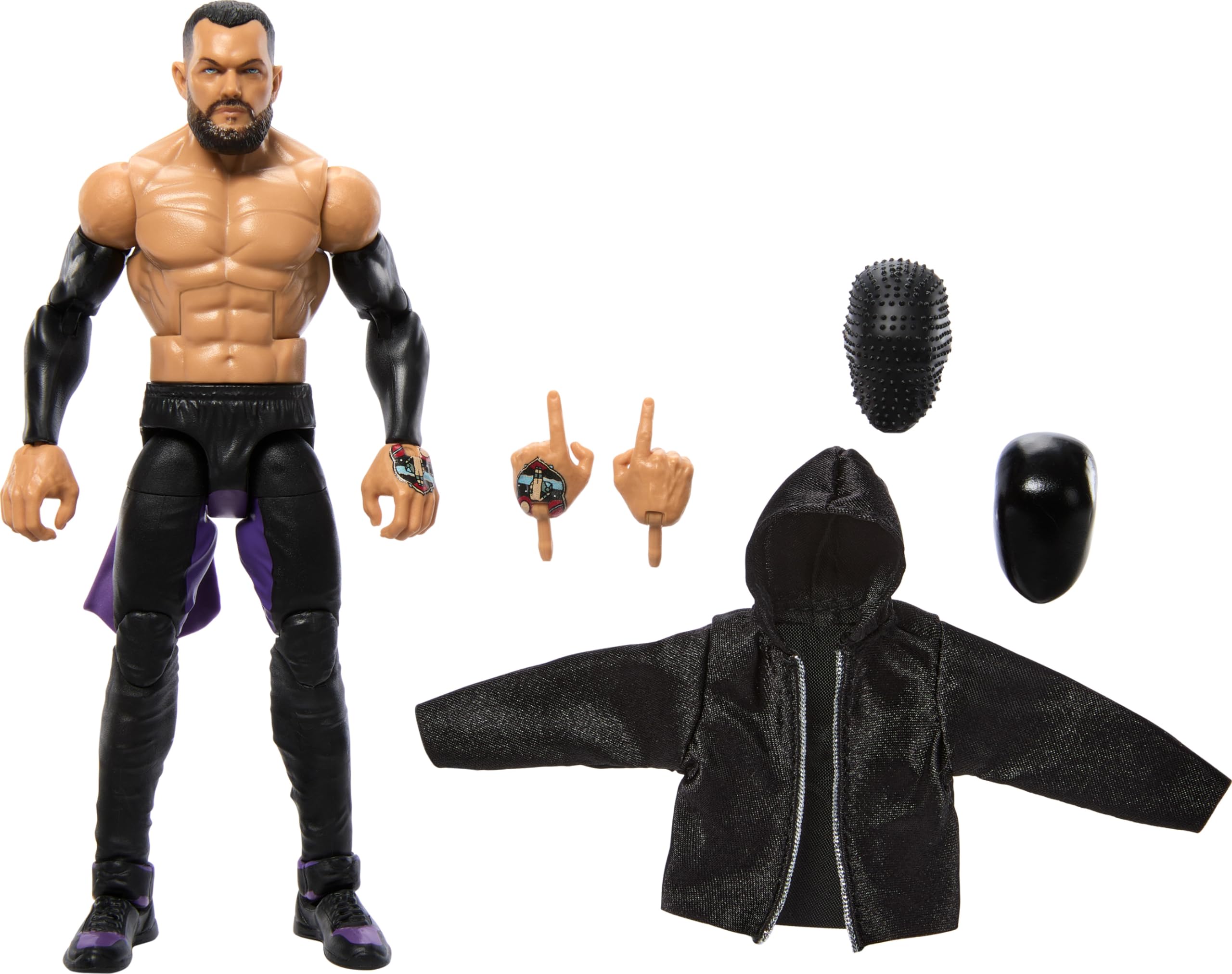Mattel WWE Elite Action Figure & Accessories, 6-inch Collectible Finn Balor with 25 Articulation Points, Life-Like Look & Swappable Hands