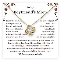 To My Boyfriend's Mom Necklace Gift For Mother's Day And Birthday Present For Her, Jewelry Gifts For Bf Mom From Girlfriend, Love Knot Necklace With Touching Message Card And Amazing Gift Box