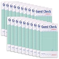 Guest Check Books for Servers Order Book 20 Pack Restaurant Server Notepads with Serial Numbers, Menu Labels Waitress Booklet for Diner, Cafe, Food Truck, Catering Business Delivery - 50 Sheets