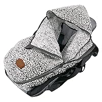 JJ Cole Bundle Me Winter Baby Car Seat Cover and Bunting Bag - Sherpa Lined Infant Car Seat and Baby Carrier Cover - Winter Baby Car Seat Covers - Cozy Gray