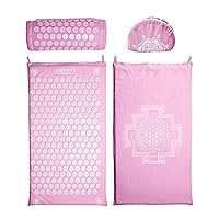 Acupressure Mat and Pillow Set Original Level, Organic Cotton GOTS Certified, Ethically Handcrafted in India, FSA/HSA Eligible, Sustainable & Durable. Acupuncture eases Stress, Helps Relax