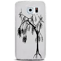 Printed TPU Soft Silicone Case for Apple iPhone Samsung Galaxy Floral Fall Willow Tree and Roots for Galaxy S6 Color Ink on Clear Case
