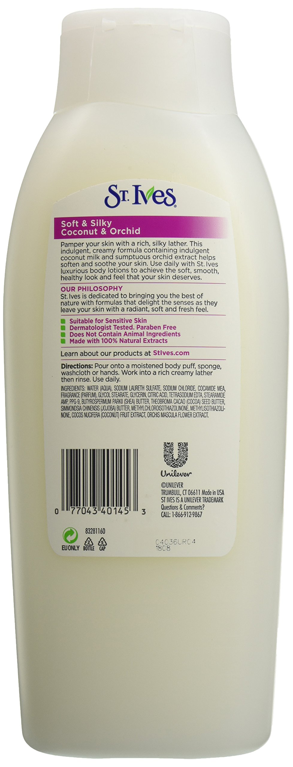 St. Ives Soft and Silky Tripple Butters Body Wash, Indulgent Coconut Milk, 24 Fl Oz