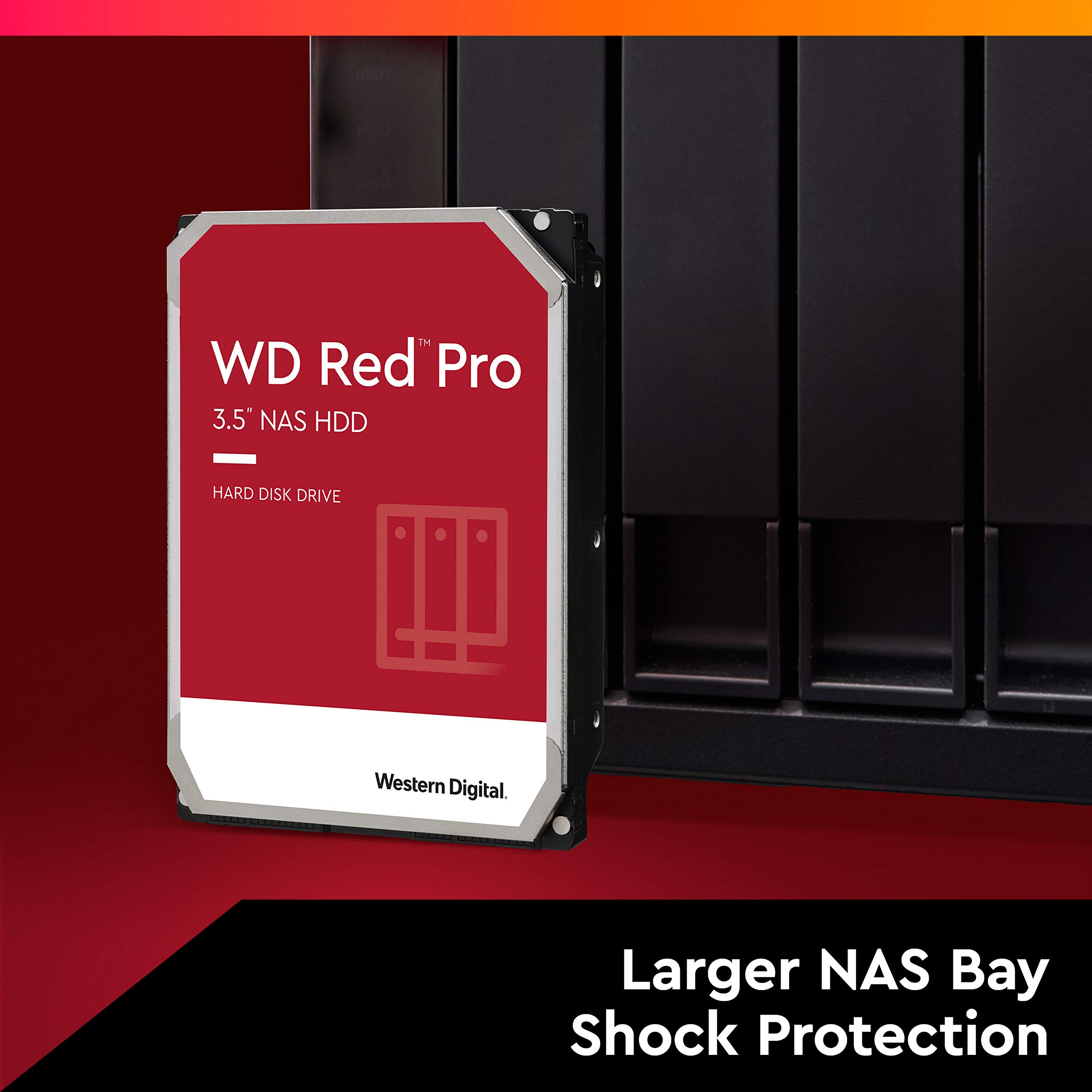 Western Digital 22TB WD Red Pro NAS Internal Hard Drive HDD - 7200 RPM, SATA 6 Gb/s, CMR, 512 MB Cache, 3.5