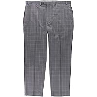 Ralph Lauren Mens Windowpane Dress Pants Slacks, Grey, 38W x 30L