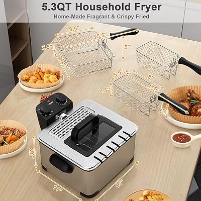 Hamilton Beach Cool-Touch Deep Fryer, 2 Liters/8 Cup Oil Capacity with  Basket Hooks - 35021