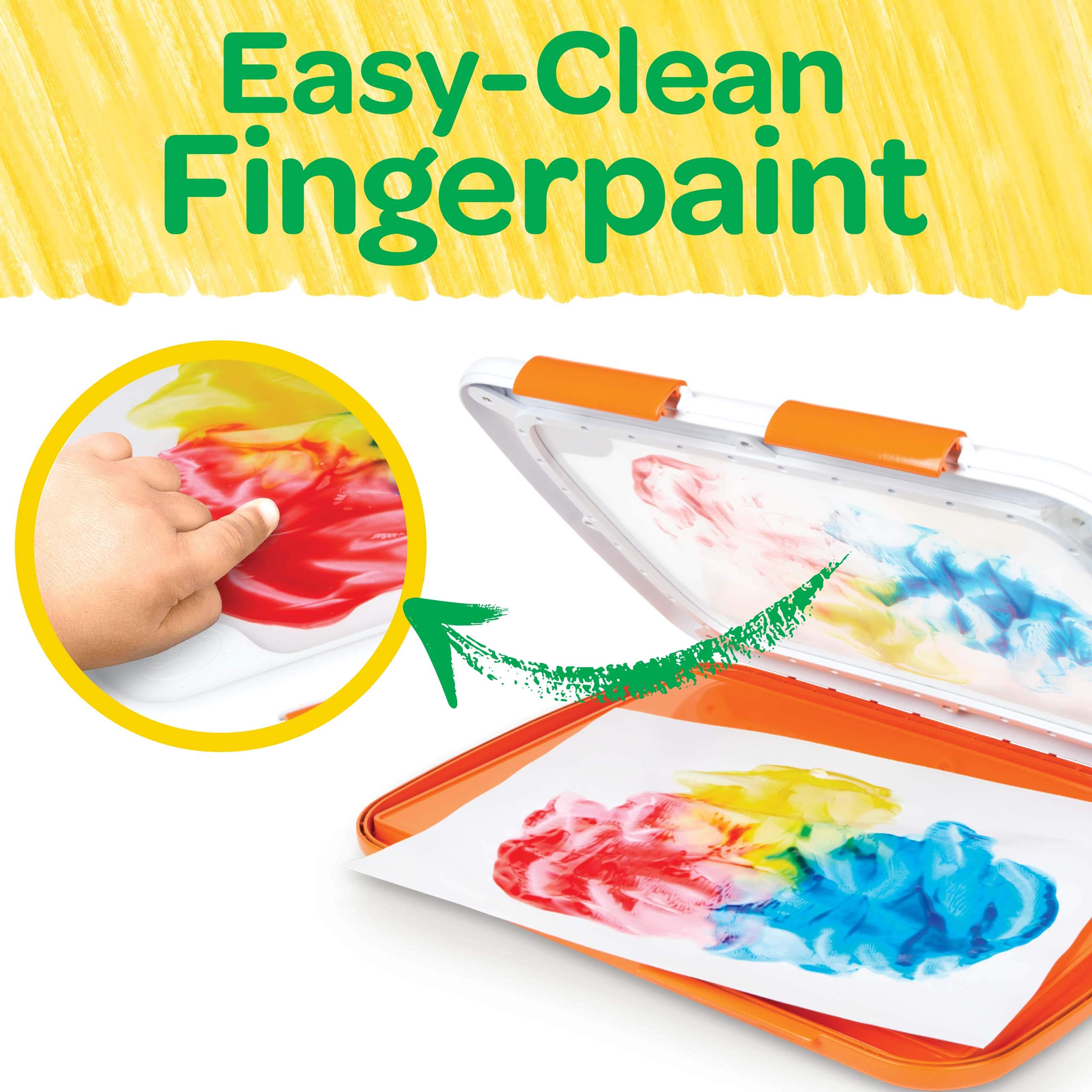Crayola Washable Finger Paint Station, Less Mess Finger Paints for Toddlers, Kids Gift