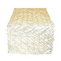 DII Woven Paper Tabletop Collection Holiday or Event Décor, Reversible Table Runner, 14x72, Gold