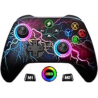 Wireless Switch Pro Controller for Nintendo Switch Controller/Lite/OLED, LED Wired PC Game Joysticks-Wireless iOS/Android Remote, Nintendo Switch Accessories Set Controller with Cool RGB Skin