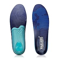 WALKHERO Medium Arch Support Insoles - Cushioning Orthotic Insoles, Plantar Fasciitis Inserts for Men & Women to Relieve Foot Pain and Provide Shock Absorption (Blue) Mens 7-7 1/2