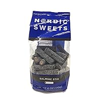 Nordic Sweets Salmiac Licorice Salty Stix Sticks Heksehyl (6 ounce), Product of Denmark