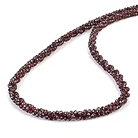 AAA Quality 2MM Natural Multicolor Twisted Gemstone Bead Necklace in 925 Sterling Silver Adjustable Lock Chain For Women Girls Semi Precious Handmade Jewelry (45 CM)