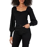 DKNY Women's Puff Long Sleeve Sweetheart Top