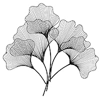 Nearly Natural 35in. Modern Ginkgo Leaf Metal Wall Art Decor