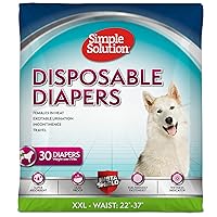 Simple Solution True Fit Disposable Dog Diapers for Female Dogs - Super Absorbent with Wetness Indicator - XXL (Waist 22-37in) - 30 Count