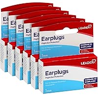 Leader Super Soft Adult Flight Ear Plugs, Air Pressure Discomfort Relief, Airplane Travel Ear Protection (Compare to EarPlanes) 6 Pairs
