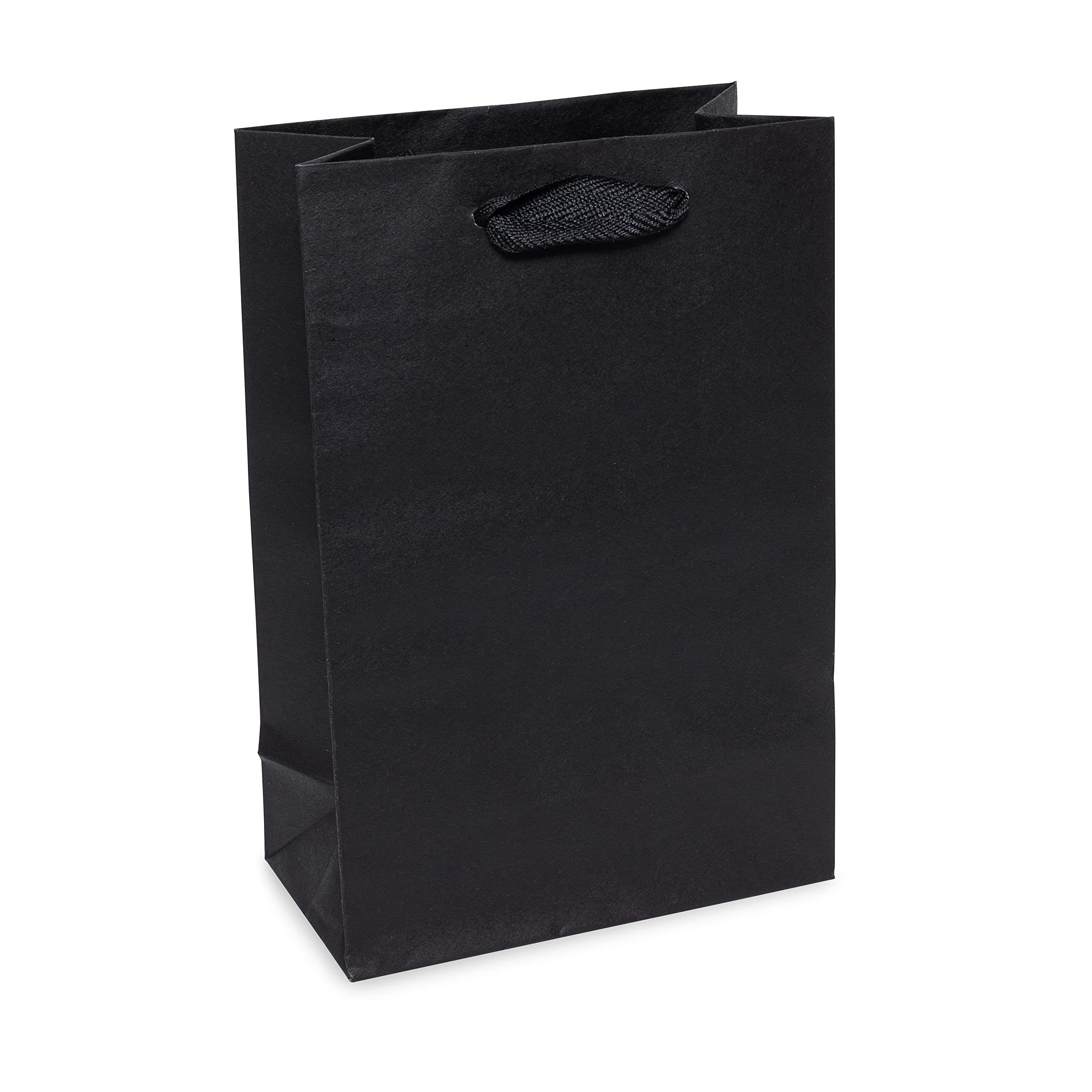 Black Gift Bags with Handles - 6x3x9 50 Pack Mini Gift Bags with Handles, Boutique Bags, Kraft Paper Totes for Wedding, Party Favors, Goodie Bags, Gift Wrap, Small Business & Retail Shopping, Bulk