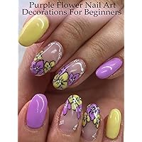Purple Flower Nail Art Decorations For Beginners