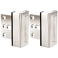 Door Lock for Home Security (2-Pack) - Easy to Install Door Latch Device, Aluminum Construction, Satin Nickel Locks | Child Proof & Tamper Resistant